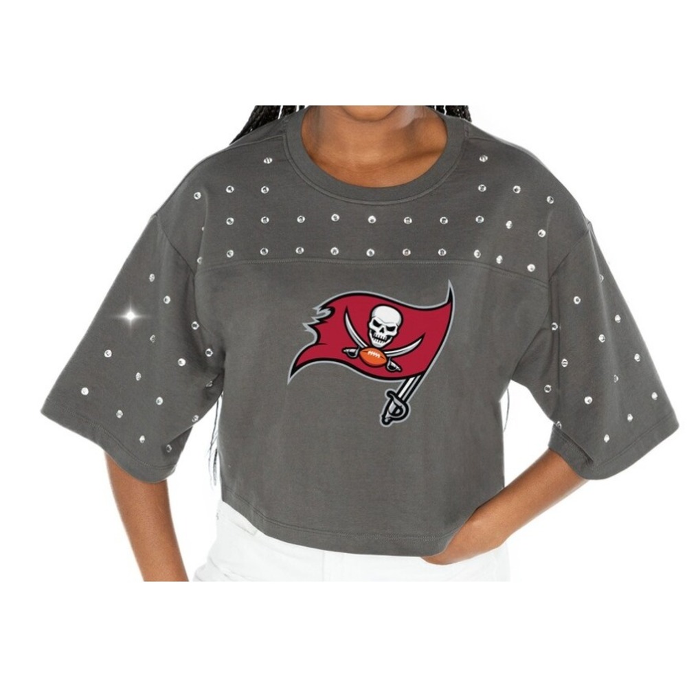 Gameday Couture Women's Tampa Bay Buccaneers Bucs Rhinestone Cropped T-shirt XXL